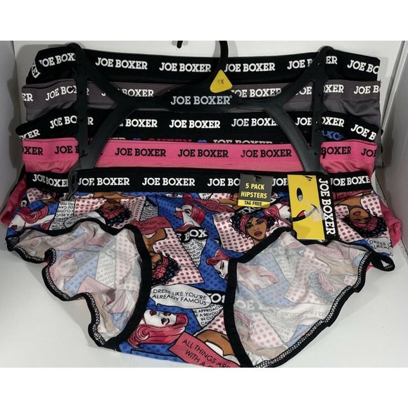 NWT Joe Boxer Queen 5 Pack Panties Underwear 2X Woman’s Hipsters